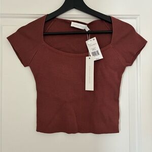 Jonathan Simkhai Brick Red Crop Top